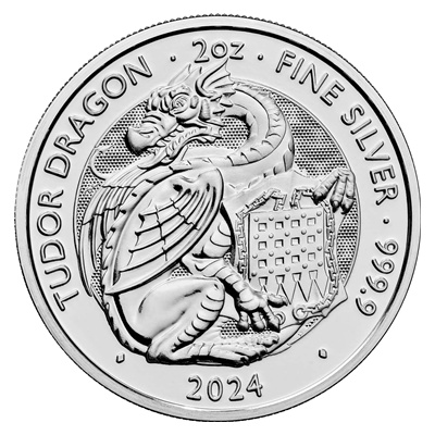 2024 2oz Silver Royal Tudor Beasts - TUDOR DRAGON 2024 2oz Silver Royal Tudor Beasts - TUDOR DRAGON